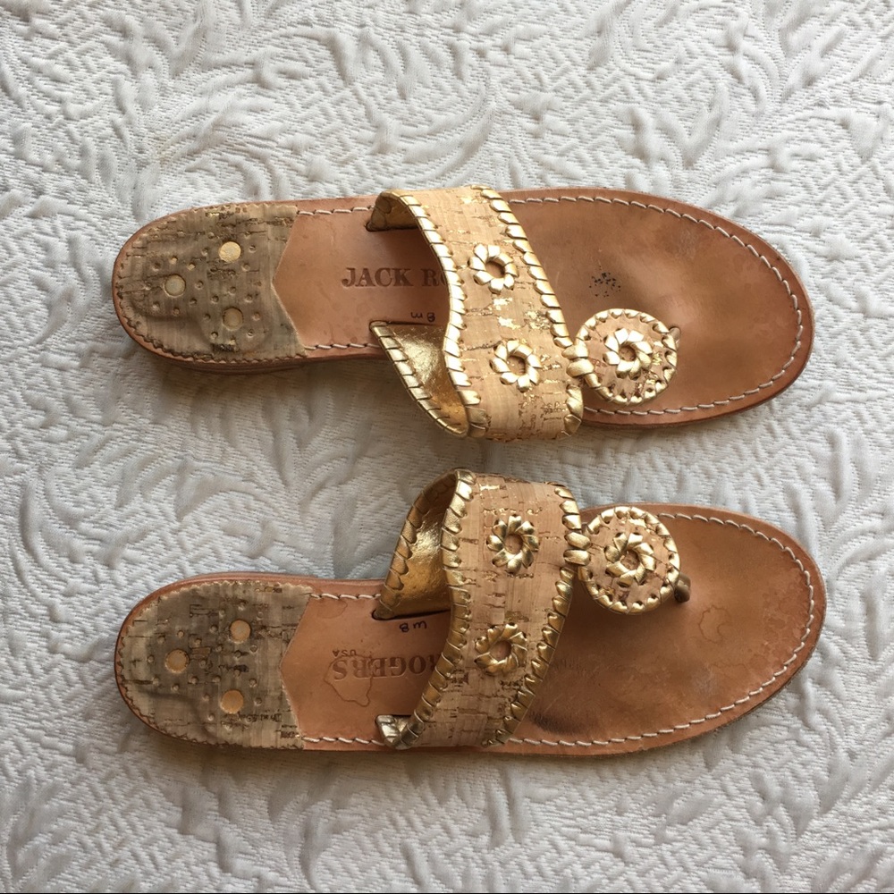 Jack Rogers gold sandals